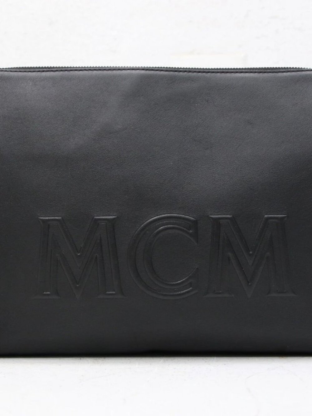 MCM Calfskin Aren Clutch Crossbody - Black